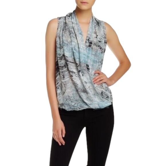 Parker Tops - Parker Faux Wrap Sleeveless Top - Multi Color - Medium